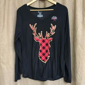 Rudolph V-neck long sleeve T-shirt, juniors